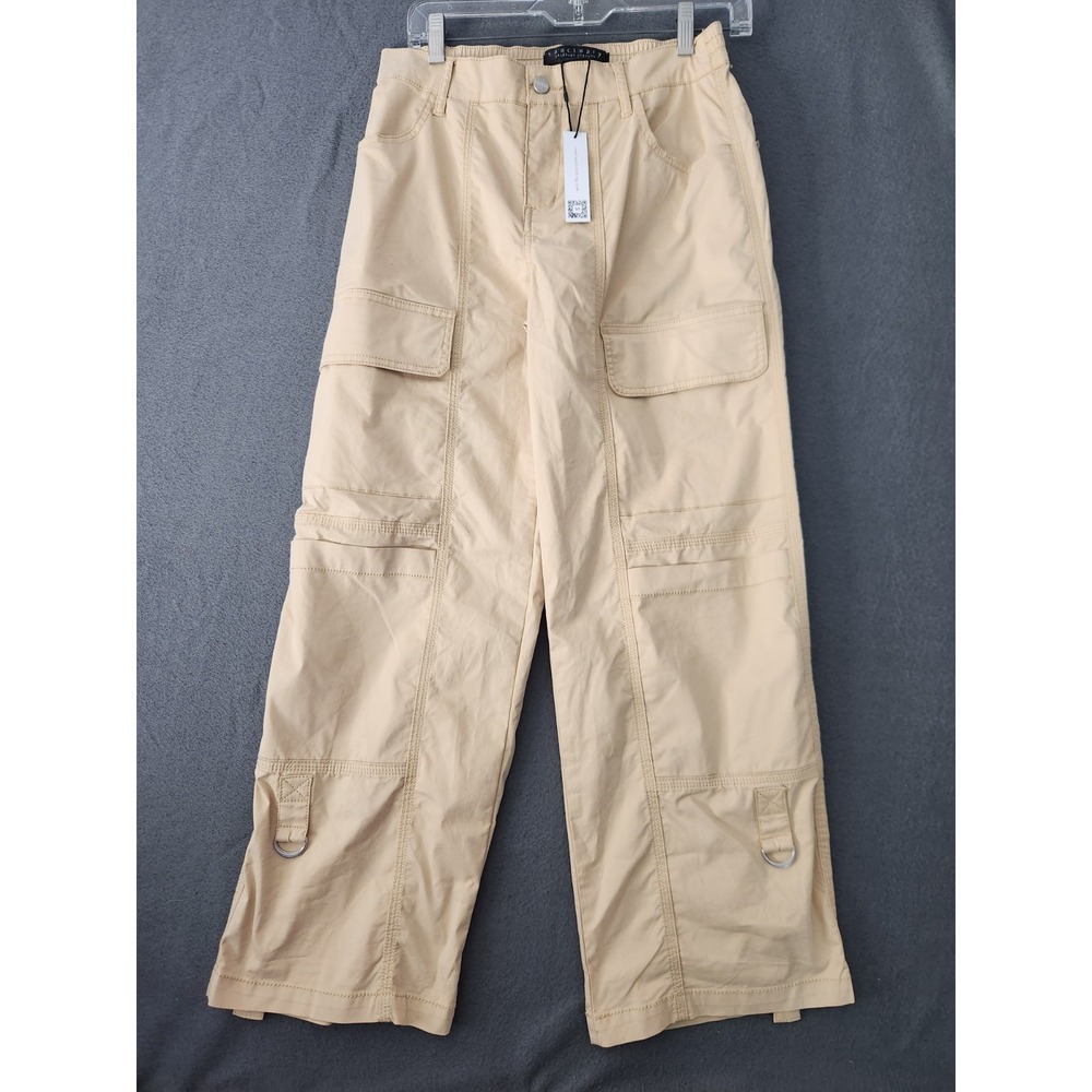 Sanctuary Surplus Sz 28 Cali Cargo Utility‎ Khaki Pants Pockets Roll Tab Stretch